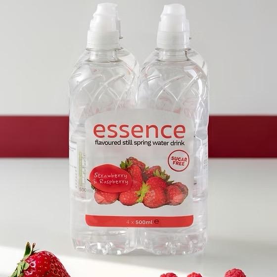 Flavoured Water x 12 Bottles | Strawberry Raspberry Fruit Flavour | Summer Essence Flavoured Still Spring Water | Zero Sugar
