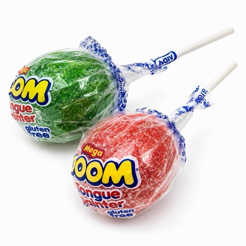Large Sour Lollies | Sour Zoom Blue Red Green Tongue Painter Lollypop Tub | Halal Sweet Snack by Vidal | Choose between 50/25/10 pieces