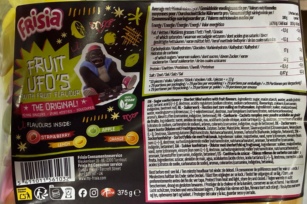 Flying Saucers | UFO candy sweet snack | Mixed flavoured | 300 Pieces 375g Tub