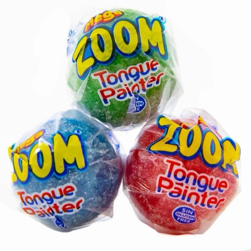 Large Sour Lollies | Sour Zoom Blue Red Green Tongue Painter Lollypop Tub | Halal Sweet Snack by Vidal | Choose between 50/25/10 pieces