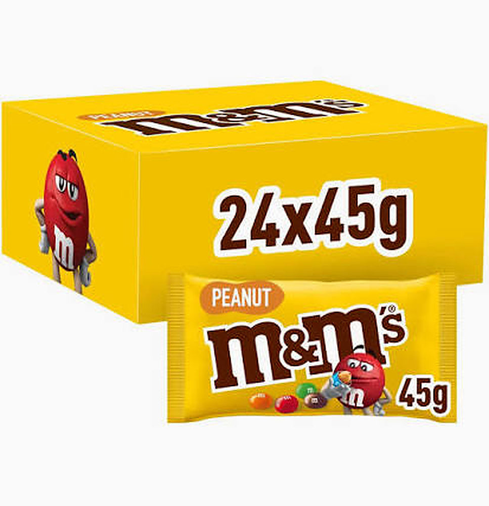 M&M's Peanut Chocolate Sweets - Box of 24 x 45g Bags product image