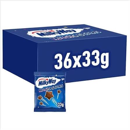 Milky Way Magic Stars Chocolate Sweets £1.09 PMP - Box of 36 x 33g Bags product image