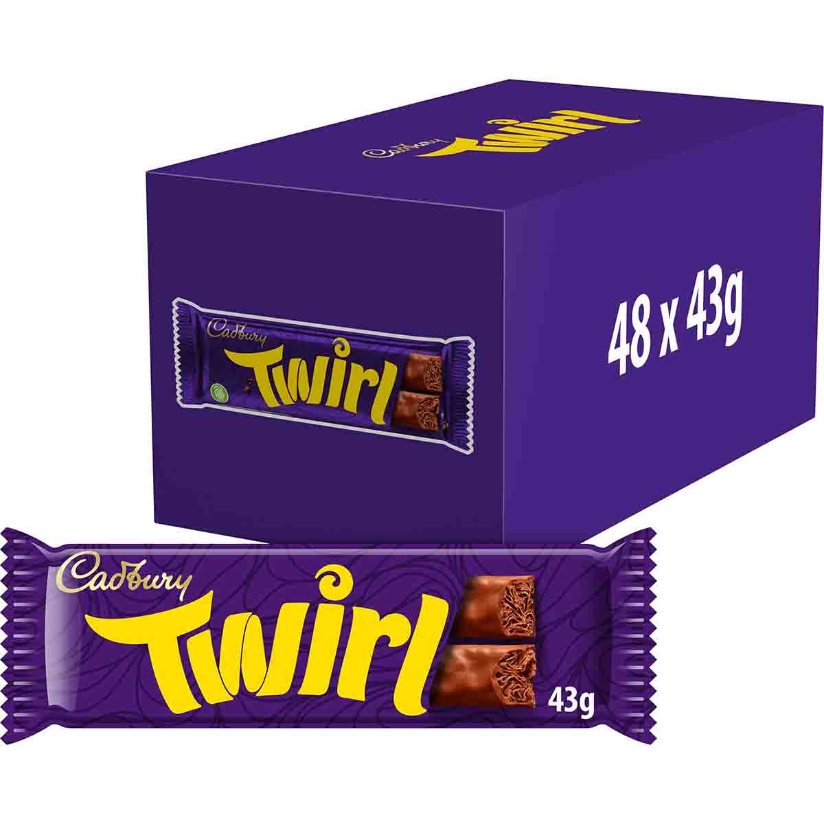 Cadbury Twirl Bar Chocolate Bars - Box of 48 x 43g Bars product image