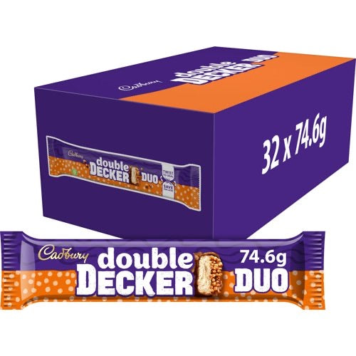 Cadbury Double Decker Duo Bar Chocolate Bars - Box of 32 x 74.6g Bars product image