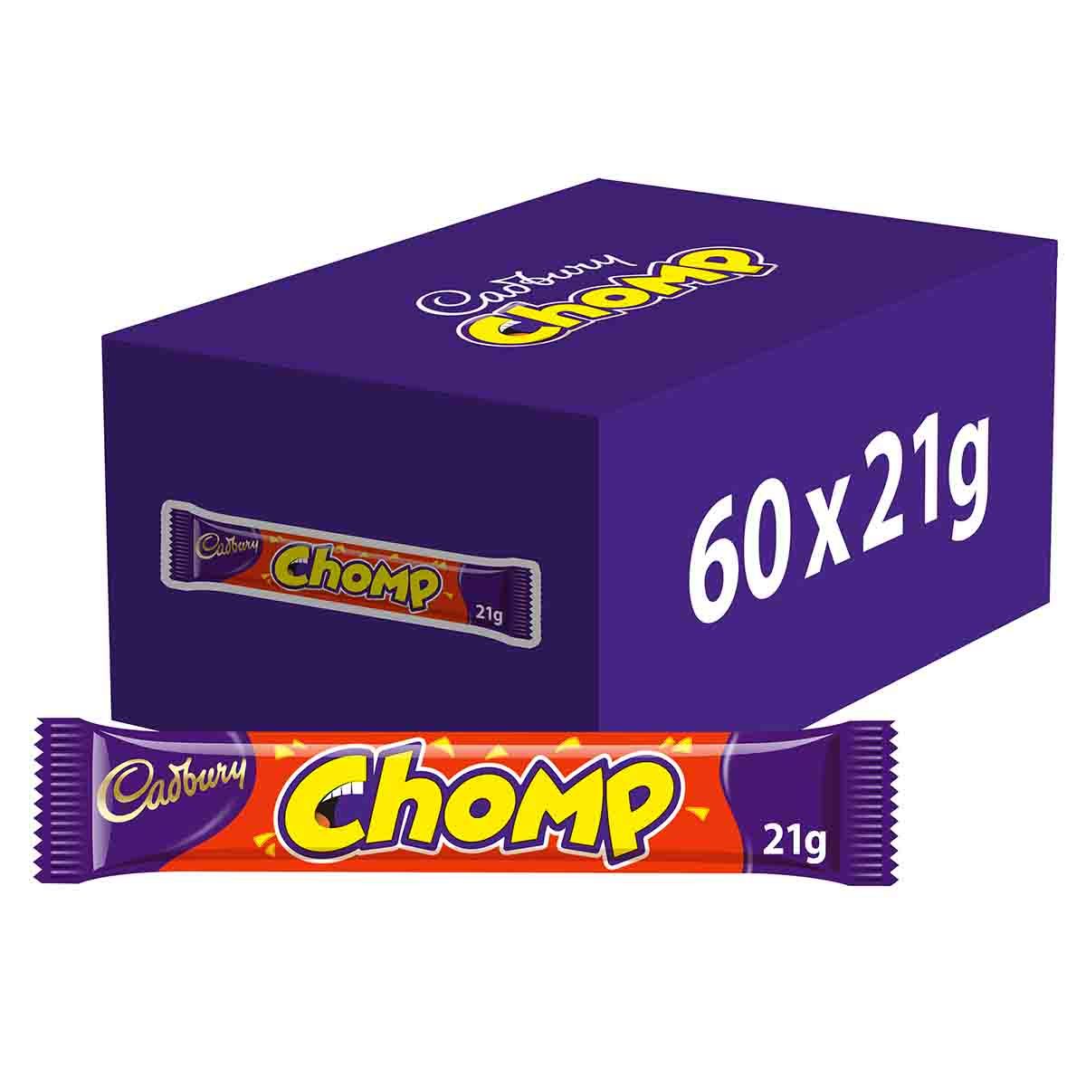 Cadbury Chomp Chocolate Bars 39p PMP - Box of 60 x 21g Bars product image