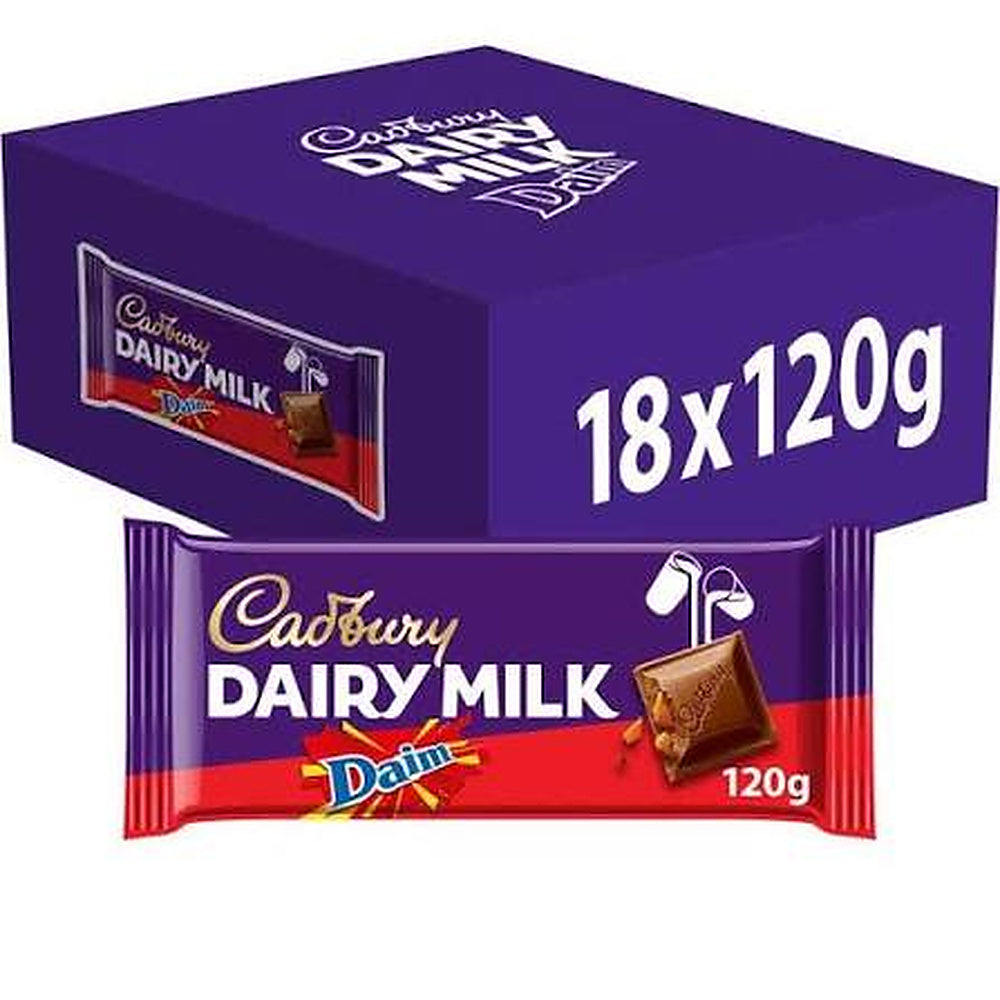 Cadbury Dairy Milk Daim 120g Bar Multipack - Choose Pack Size