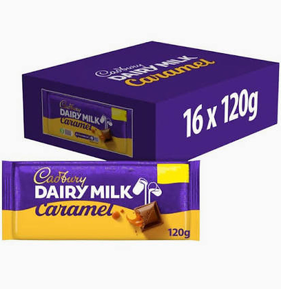 Cadbury Dairy Milk Caramel 120g Bar Multipack - Choose Pack Size