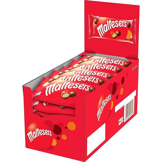 Maltesers Milk Chocolate Malt Balls Bags Chocolate Sweets - Box of 25 x 37g Bags product image