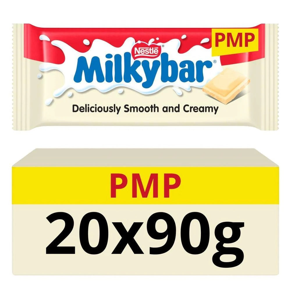Milkybar White Sharing Block Chocolate Bars £1.65 PMP - Box of 20 x 90g Bars product image