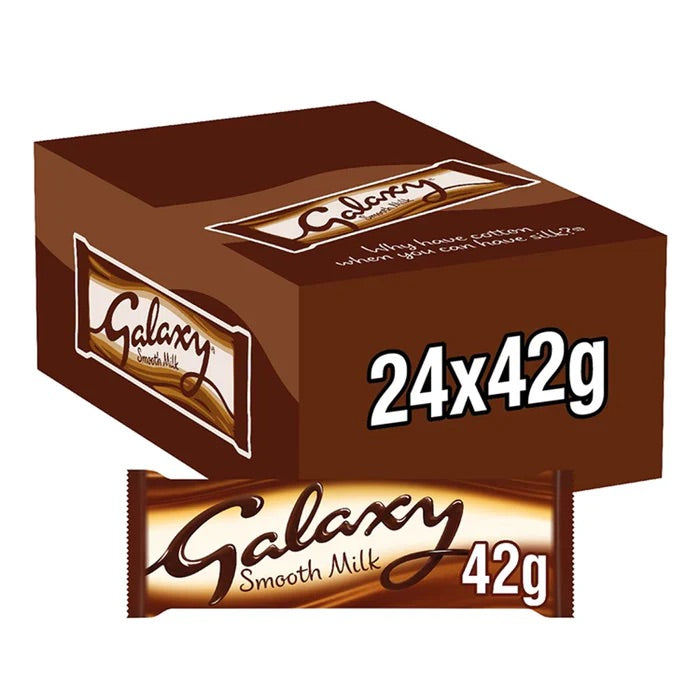 Galaxy Smooth Milk Standard Bar 24 x 42g £1.19 product image