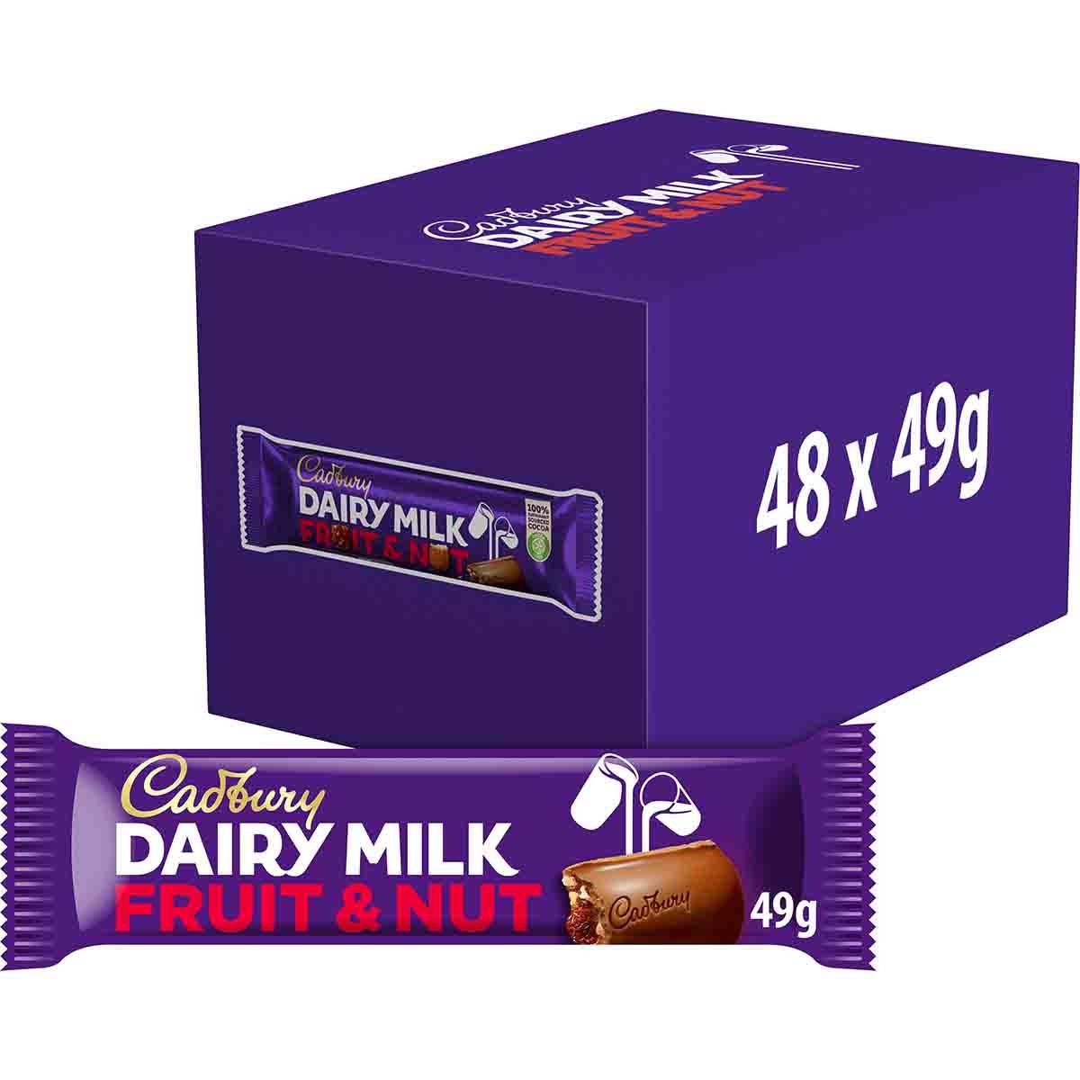 Cadbury Dairy Milk Fruit & Nut 48 x 49g standard bars product image