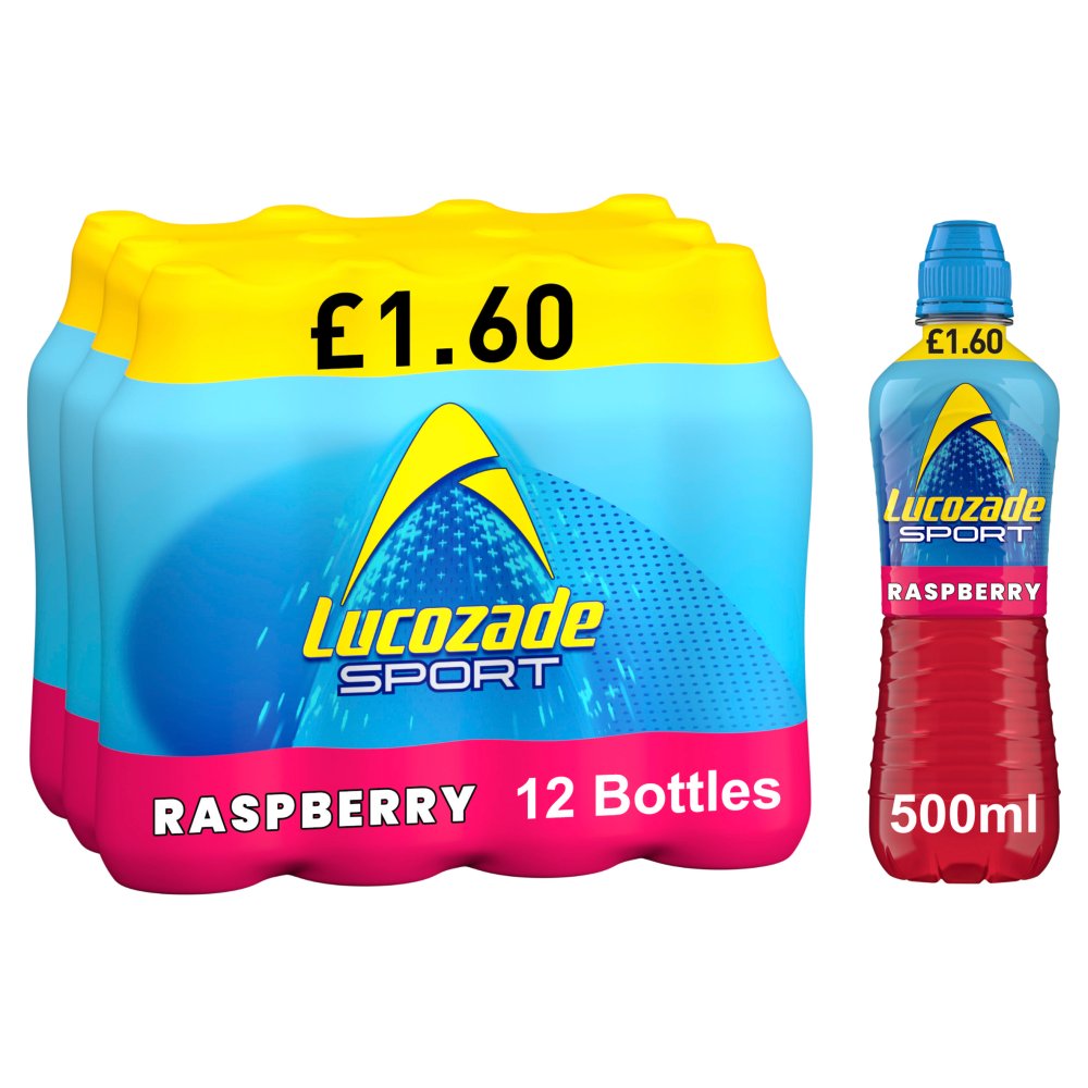Lucozade Sport Raspberry 500ml Soft drink Multipack - Choose Pack Size