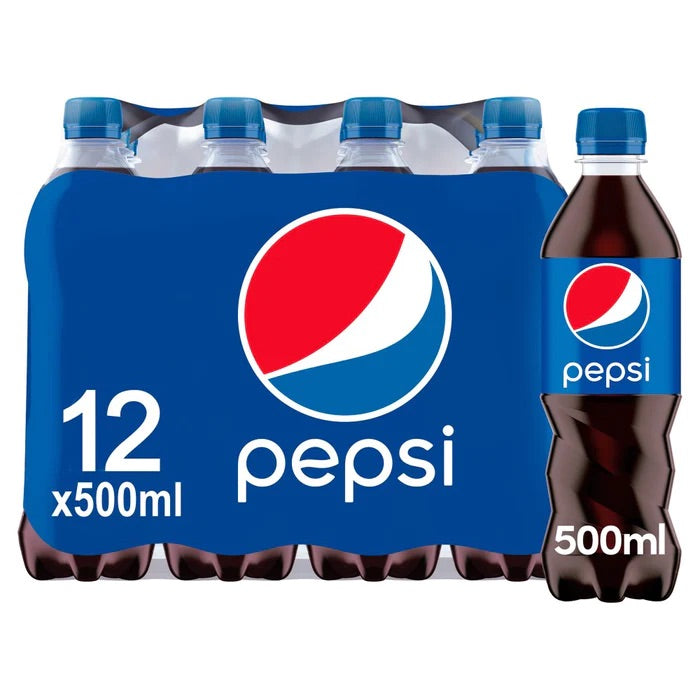 Pepsi Regular 500ml Soft drink Multipack - Choose Pack Size