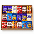 18 sealed chocolate bags in an open kraft gift box – Colleague Secret Santa Chocolate Bags – 18 Chocolate Bags