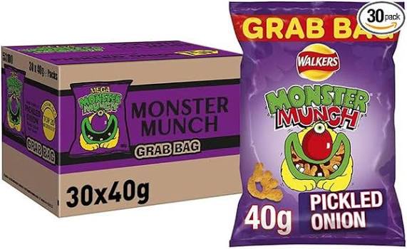 Monster Munch Pickled Onion Crisps - Box of 35 x 40g Bags product image