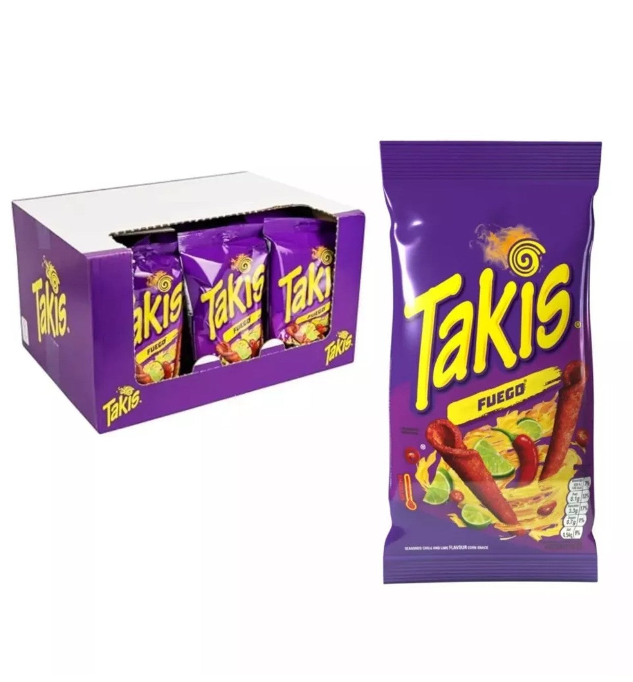 Takis Fuego Crisps - Box of 18 x 100g Bags product image