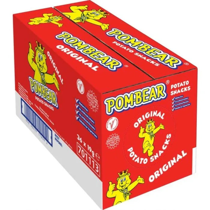 Pom-Bear Original Ready Salted Crisps - Box of 36 x 19g Bags product image