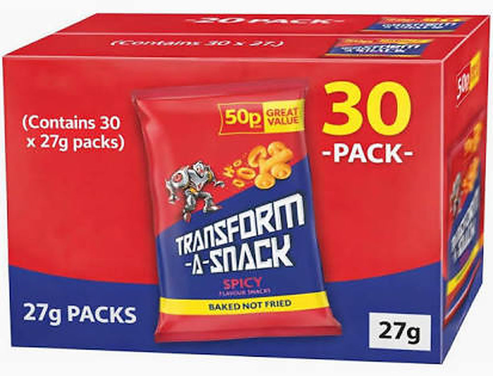 Golden Wonder Transform-A-Snack Spicy Crisps 50p PMP - Box of 30 x 27g Bags product image