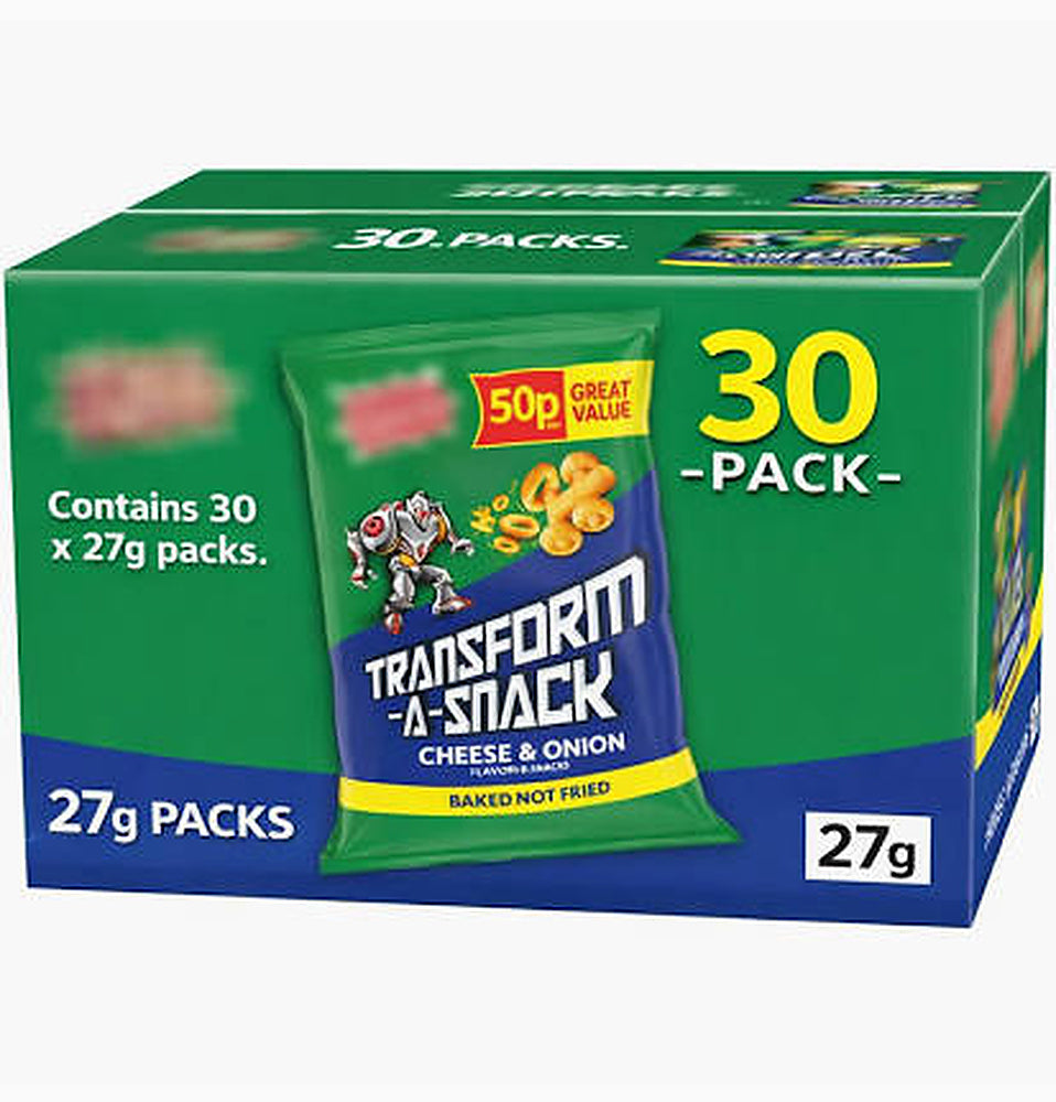 Golden Wonder Transform-A-Snack Cheese & Onion Crisps 50p PMP - Box of 30 x 27g Bags product image