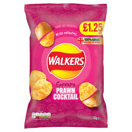 Walkers Prawn Cocktail Crisps 70g Multipack - Choose Pack Size