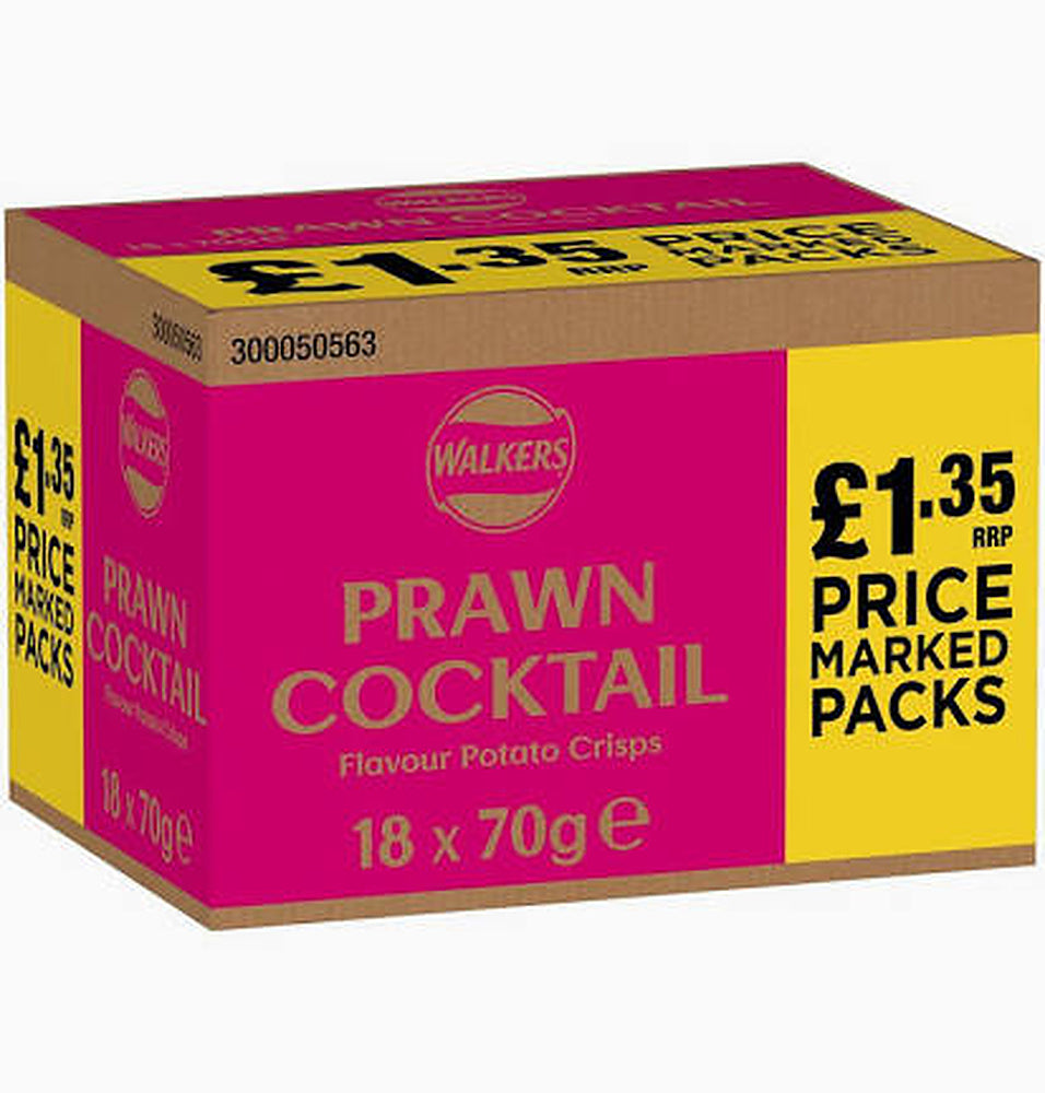 Walkers Prawn Cocktail Crisps 70g Multipack - Choose Pack Size