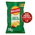 Walkers Salt & Vinegar Crisps 70g Multipack - Choose Pack Size