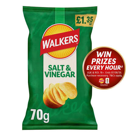 Walkers Salt & Vinegar Crisps 70g Multipack - Choose Pack Size