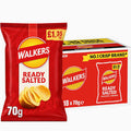 Walkers Ready Salted Crisps 70g Multipack - Choose Pack Size