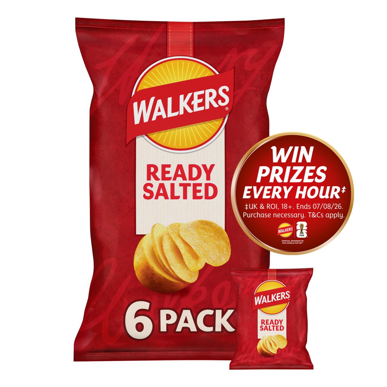 Walkers Ready Salted Crisps Multipack - Box of 1 x 150g Bags product image
