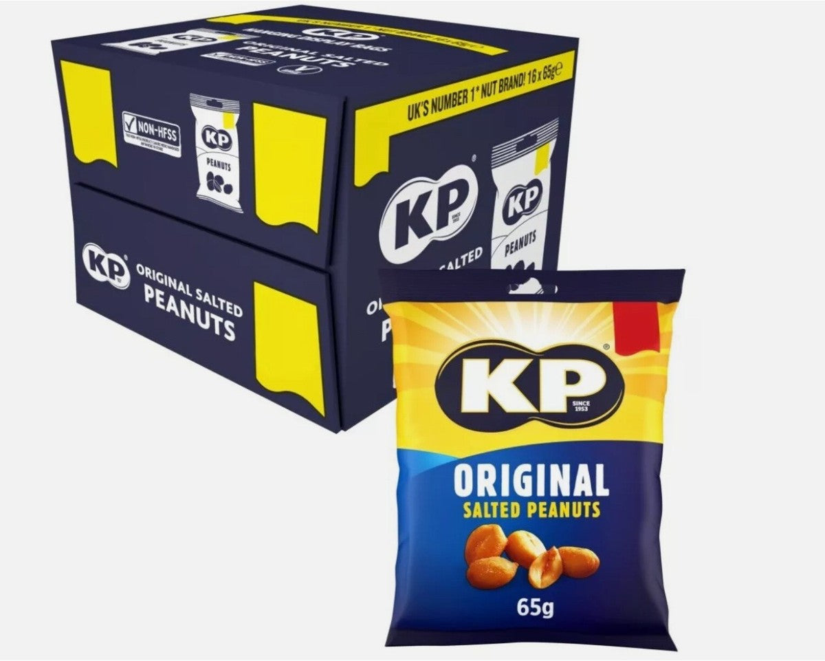 KP Roasted Salted Peanuts £1.35 PMP - Box of 16 x 65g Bags product image