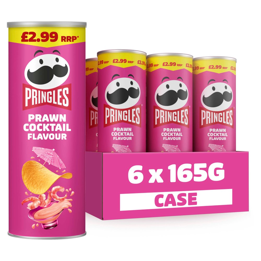 Pringles Prawn Cocktail Crisps £2.99 PMP - Box of 6 x 165g Bags product image