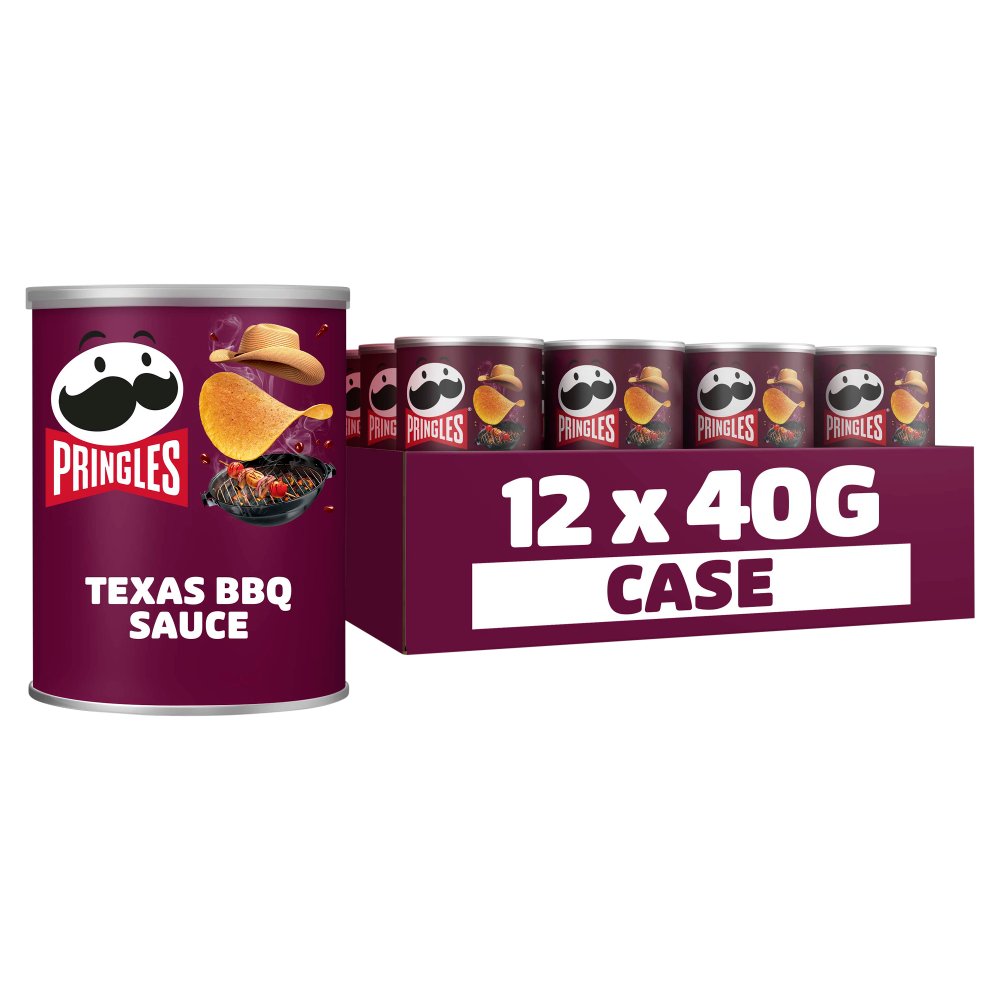 Pringles Texas BBQ Sauce small tubes Crisps - Box of 12 x 40g Bags product image