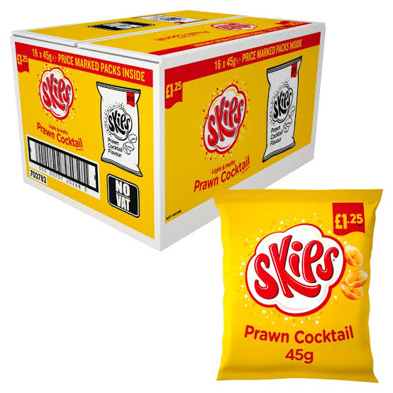 Skips Prawn Cocktail Crisps £1.35 PMP - Box of 16 x 45g Bags product image