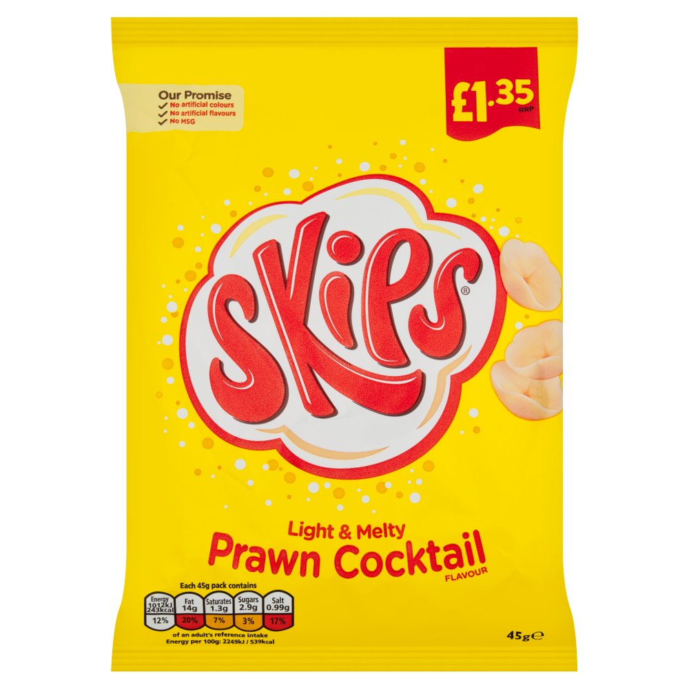 Skips Prawn Cocktail 45g Multipack - Choose Pack Size