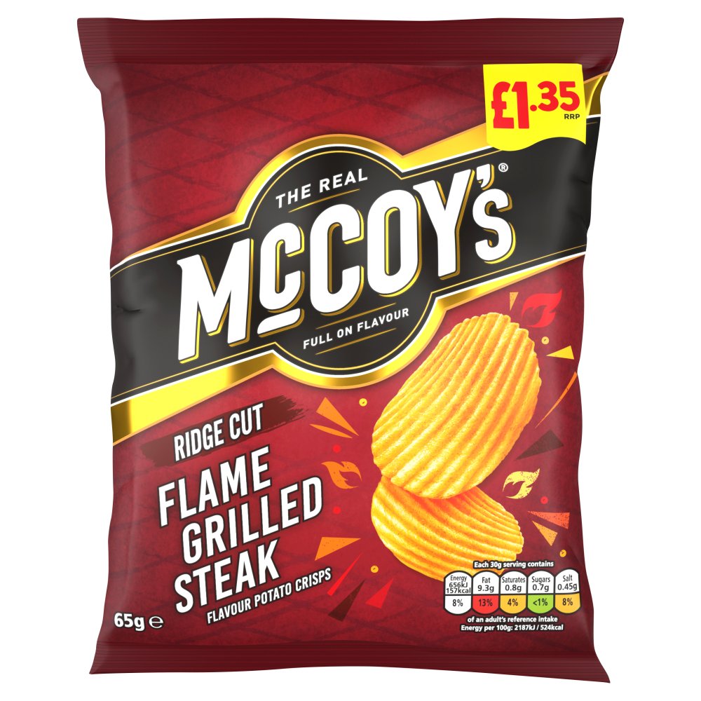 McCoy's Flame Grilled Steak 65g Multipack - Choose Pack Size