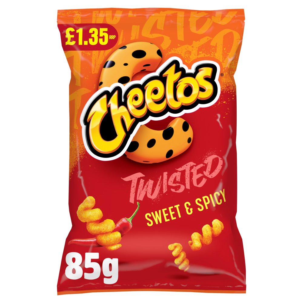 Cheetos Twisted Sweet & Spicy Crisps £1.35 PMP - Box of 12 x 85g Bags product image
