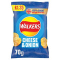Walkers Cheese & Onion 70g Multipack - Choose Pack Size