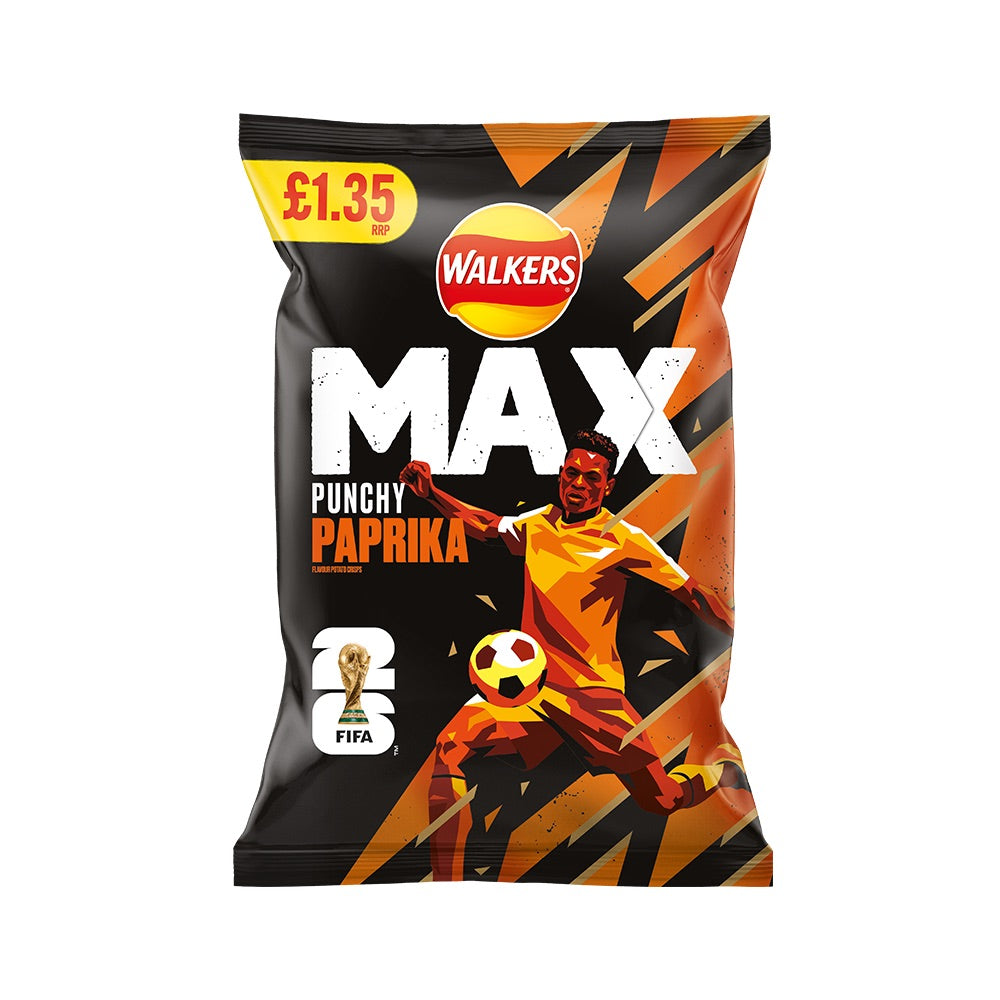 Walkers Max Punchy Paprika 70g Multipack - Choose Pack Size