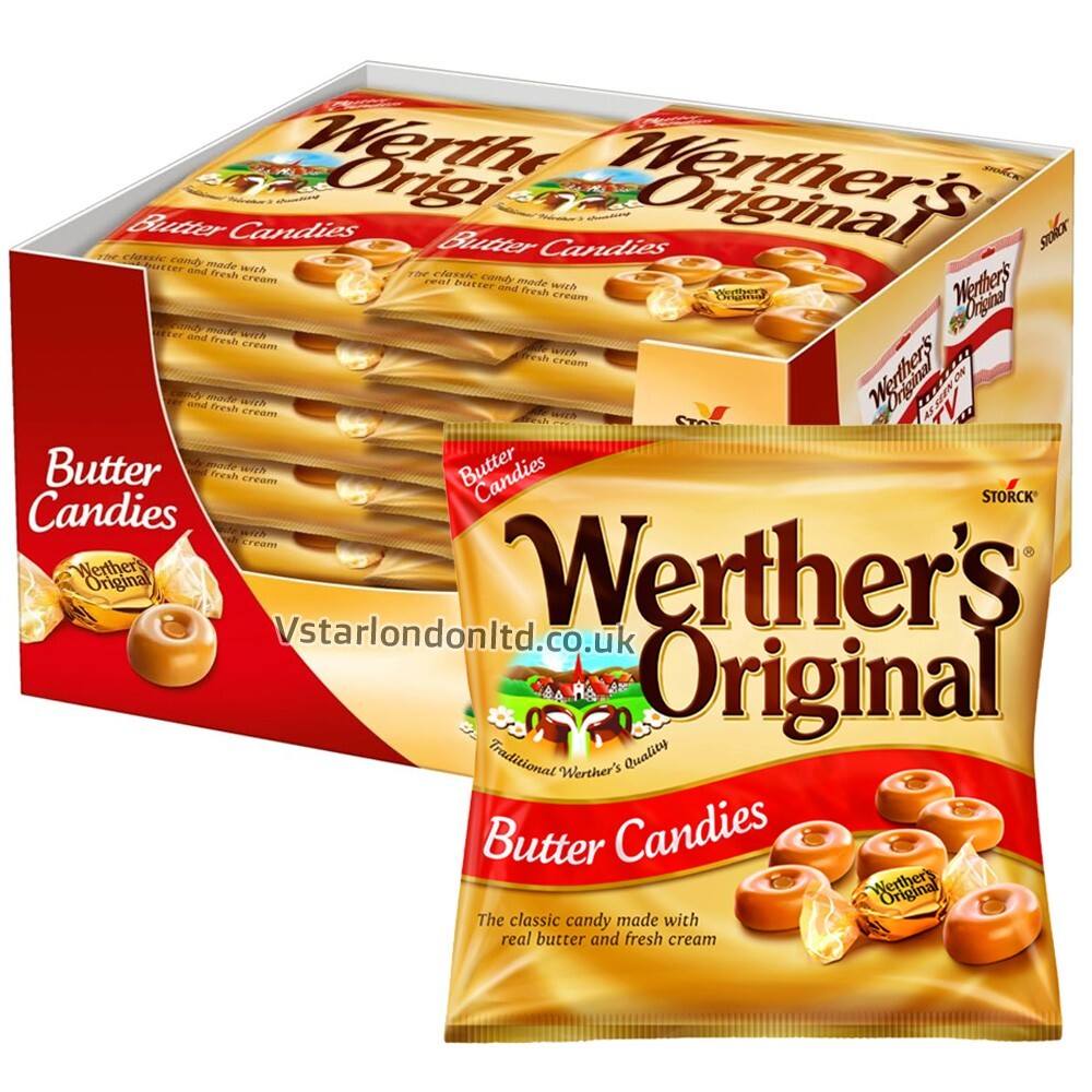 Werther's Original Butter Candies Sweets £1.25 PMP - Box of 12 x 110g Bags product image