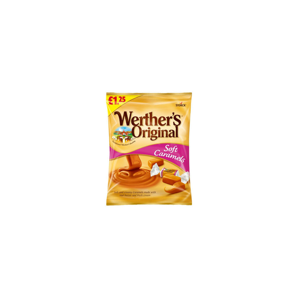 Werther's Original Soft Caramels Sweets £1.25 PMP - Box of 12 x 110g Bags product image