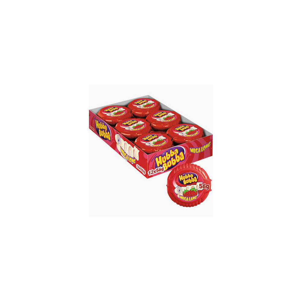 Hubba Bubba Mega Long Tape Strawberry 12- Chewing Gum - Box of 12 product image