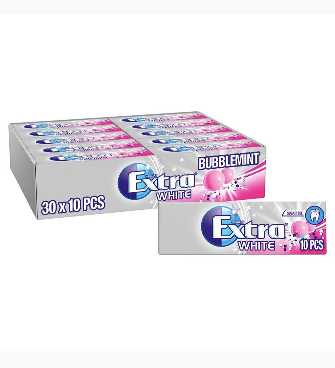 Wrigley's Extra White Bubblemint Chewing Gum - Box of 30 product image