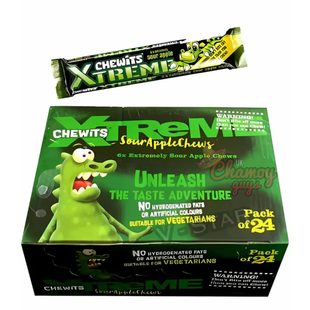 Chewits Xtreme Sour Apple Chews 24 Sweets - Box of 24 product image