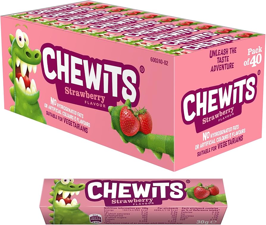 Chewits Strawberry Chews 40 Sweets - Box of 40 product image