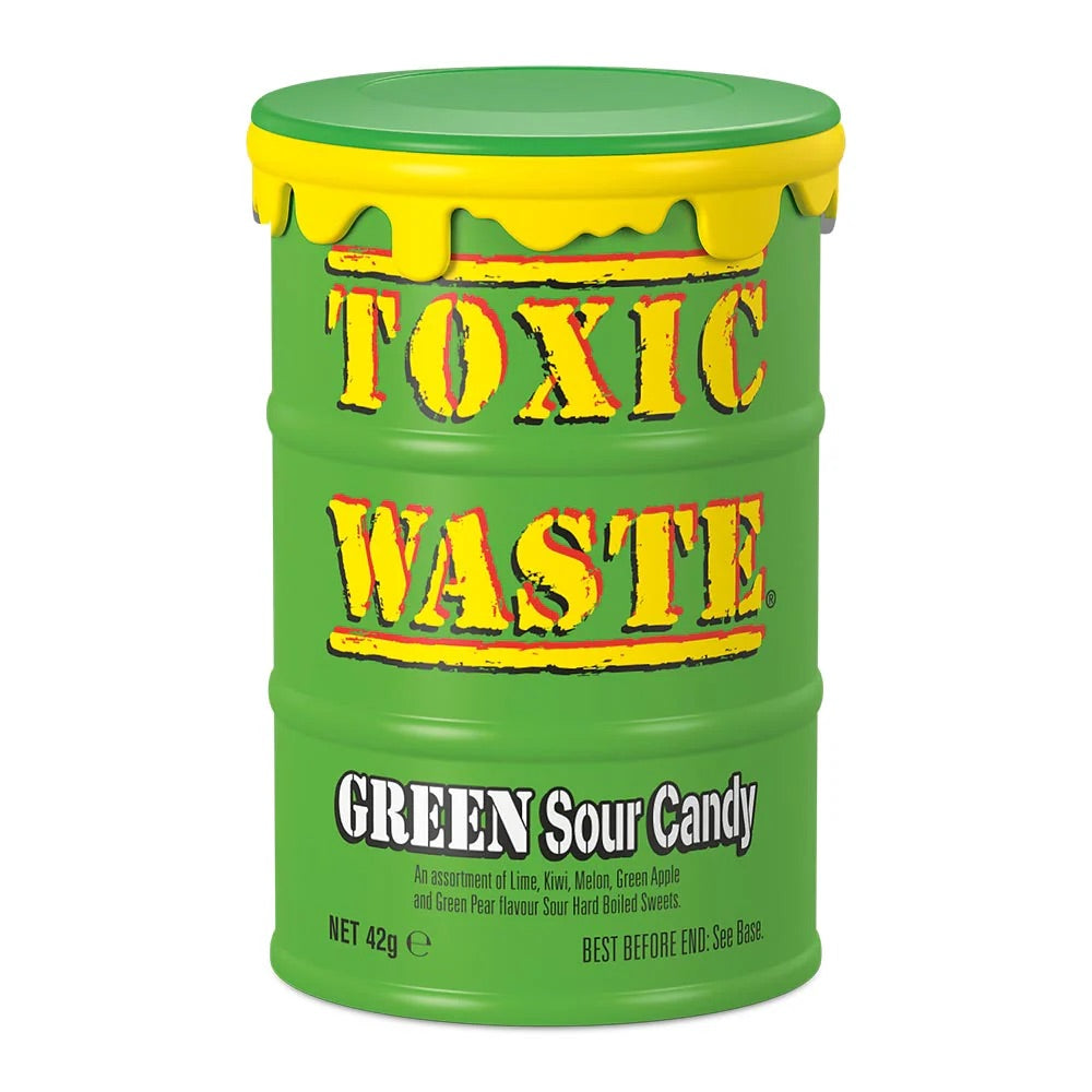 Toxic Waste Green Sour Candy Drums 12 x 42g drums – Single Pack 42g