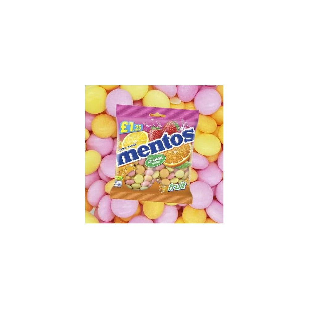 Mentos Fruit Sweets £1.25 PMP - Box of 12 x 135g Bags product image
