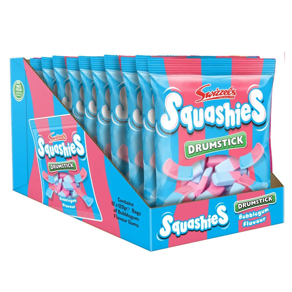 Swizzels Drumstick Bubblegum Squashies Sweets £1.15 PMP - Box of 12 x 120g Bags product image