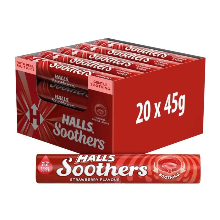 Halls Strawberry Soothers Lozenges 85p PMP - Box of 20 x 45g Bags product image