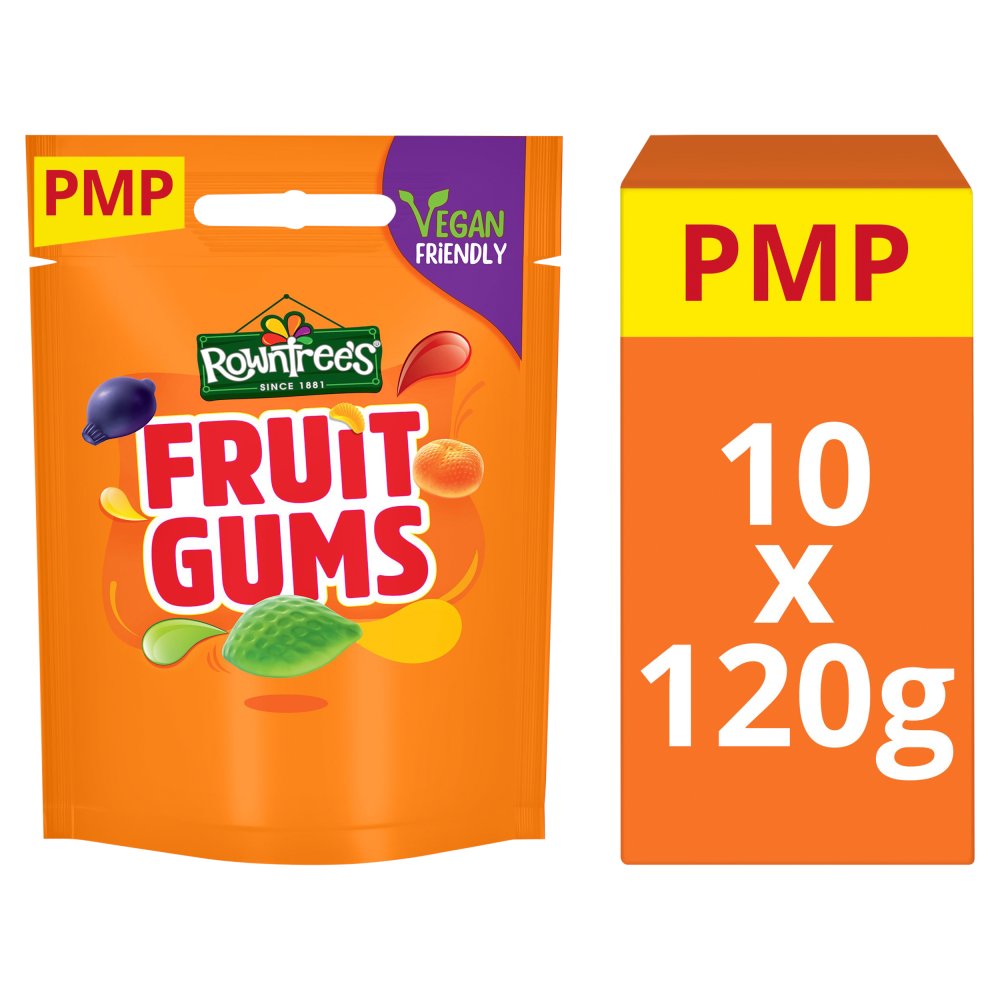 Rowntree's Fruit Gums Sweets £1.25 PMP - Box of 10 x 120g Bags product image