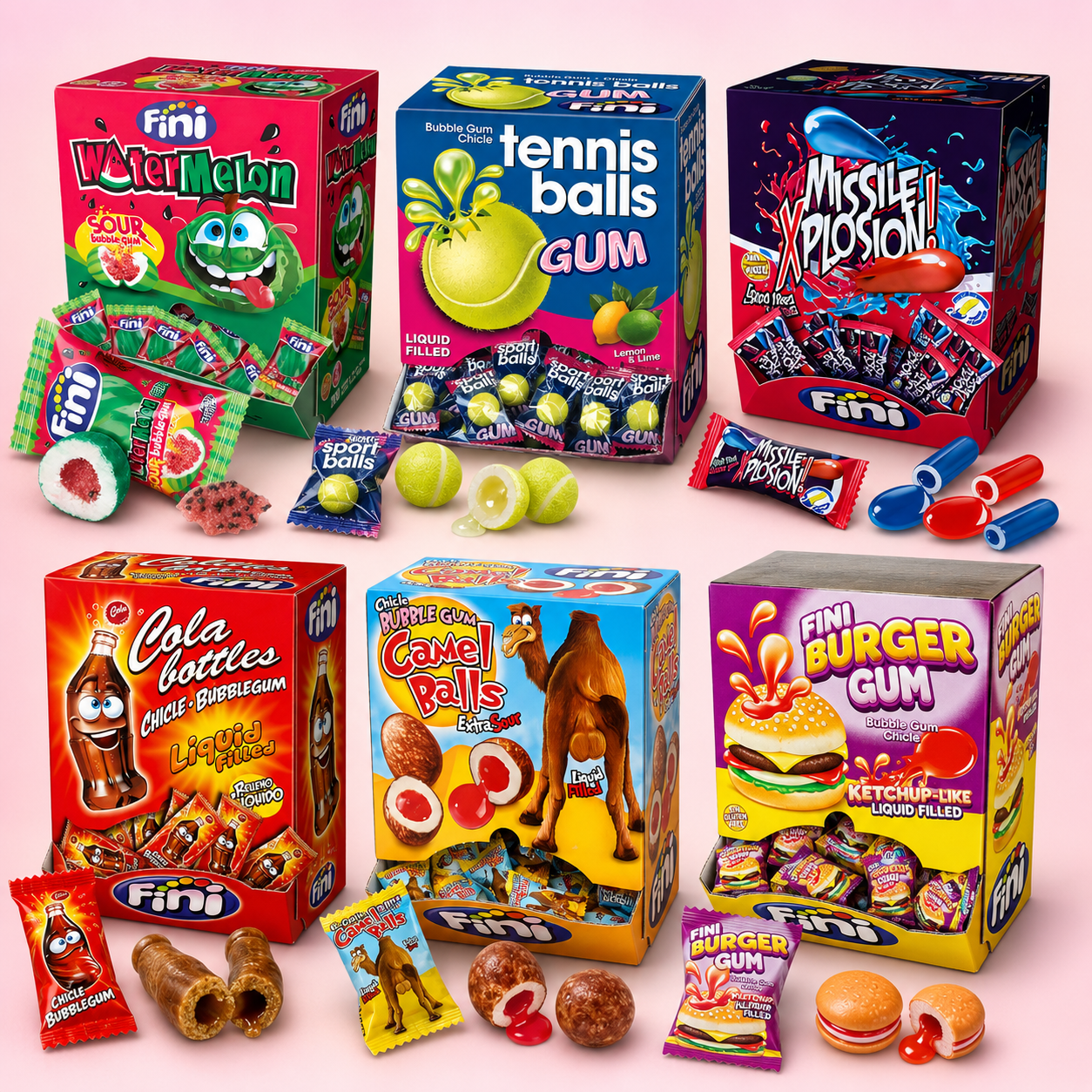 Fini bubble gum super selection with six products